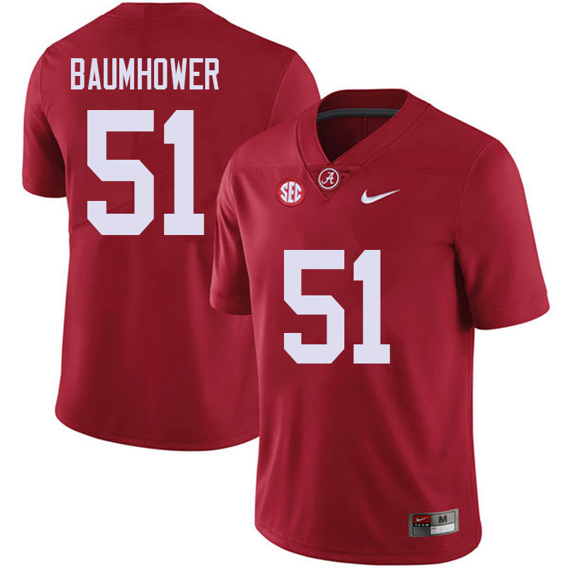 Alabama Crimson Tide Men's Wes Baumhower #51 Red NCAA Nike Authentic Stitched 2018 College Football Jersey NK16O80CT